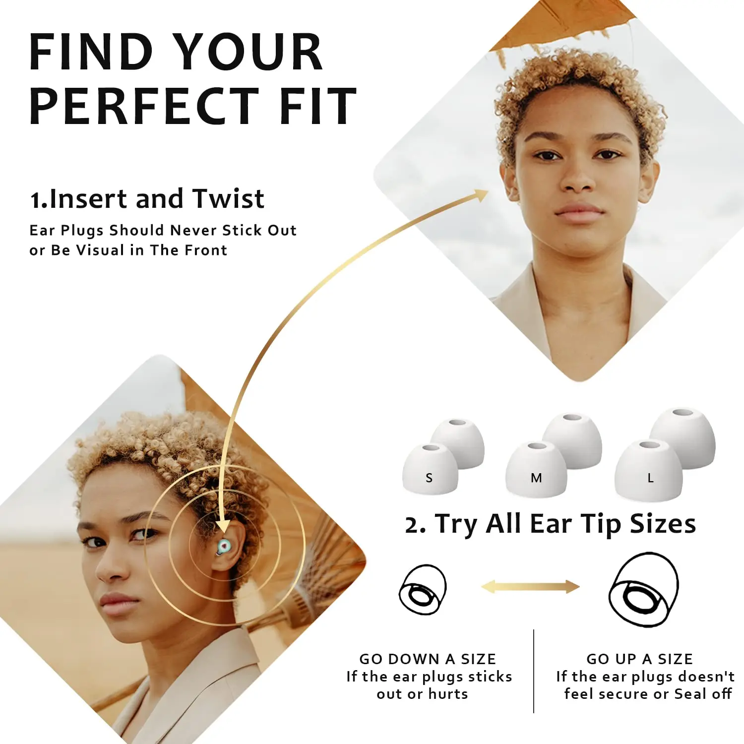 2 шт. 6 насадок для ушей из силикона с шумоподавлением