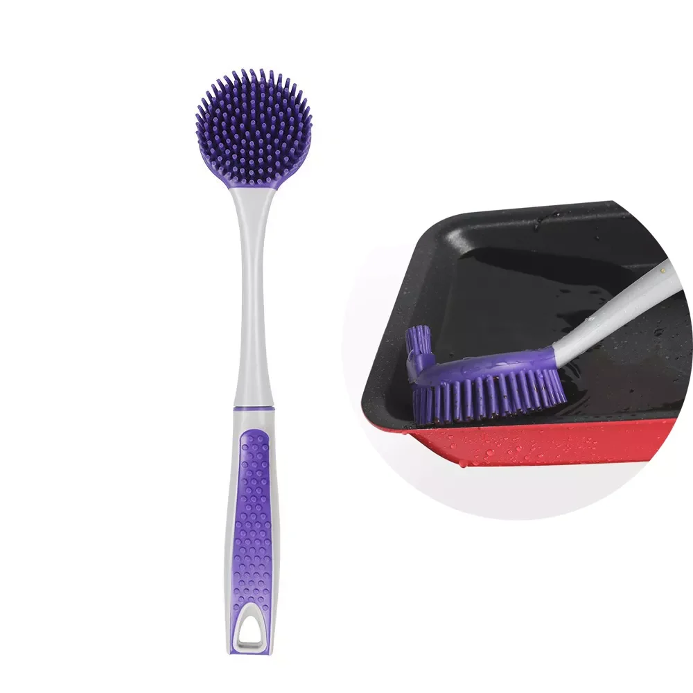 

Kitchen Scrub Brush for Sink Pots Pans Dish Tubs Scrubbing Bathroom Cleaning with Comfortable Non-slip TPR Handle