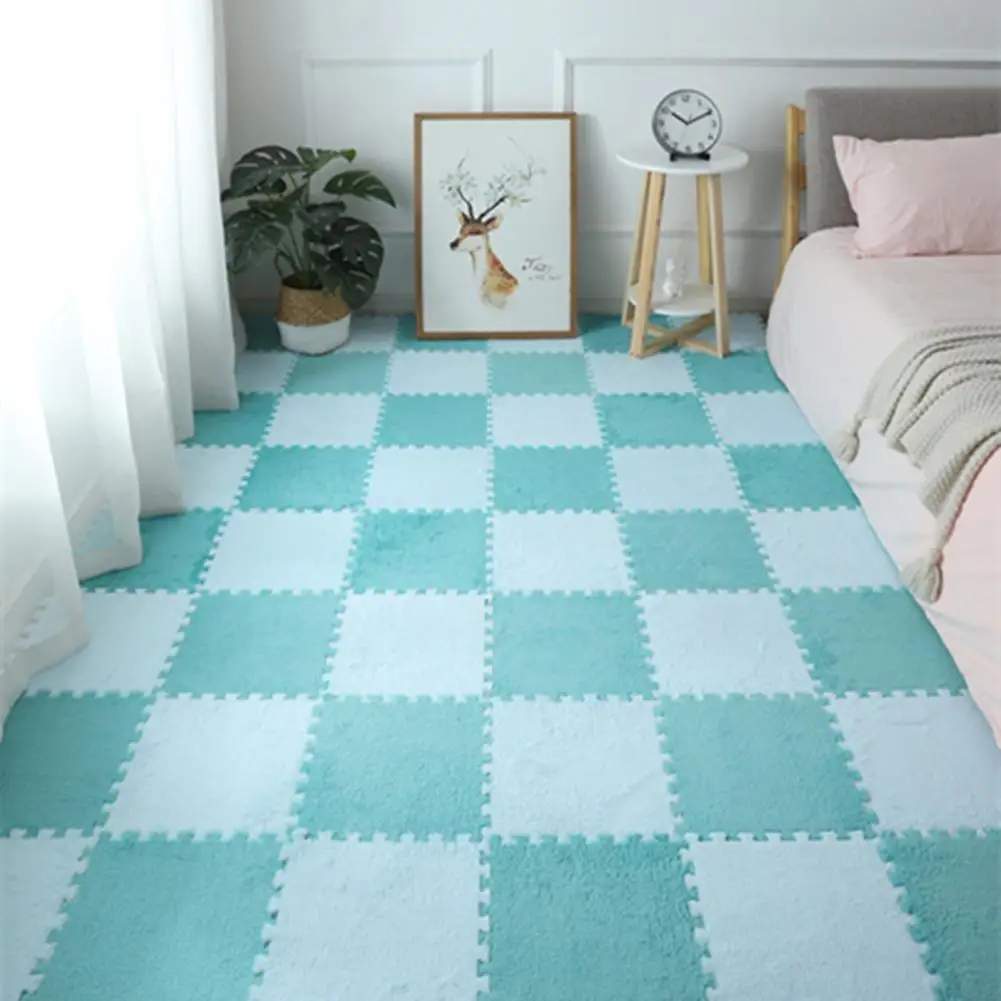 

Floor Rug Moisture-proof Cuttable Sound Insulation Kids Room Magic Patchwork Plush Mat Baby Playmat Floor Carpet Decorative