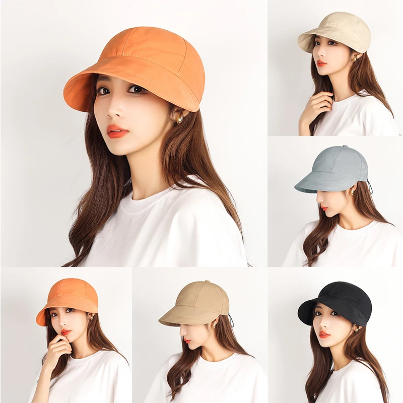 

Hiking Sun Hat Summer Baseball Cap Visors Beach Cap Fashion Practical Korean Style Ladies Outdoor Sunbonnet Headgear Pure Color