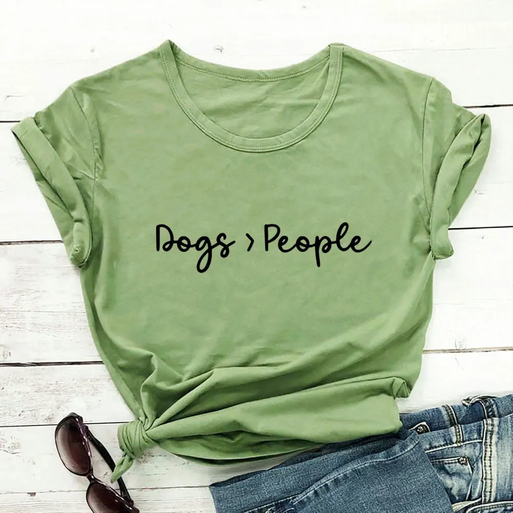 

Dogs are Greater than People 100%Cotton Women Tshirt Unisex Funny Summer Casual Short Sleeve Top Tee Dog Mom Shirt Dropship