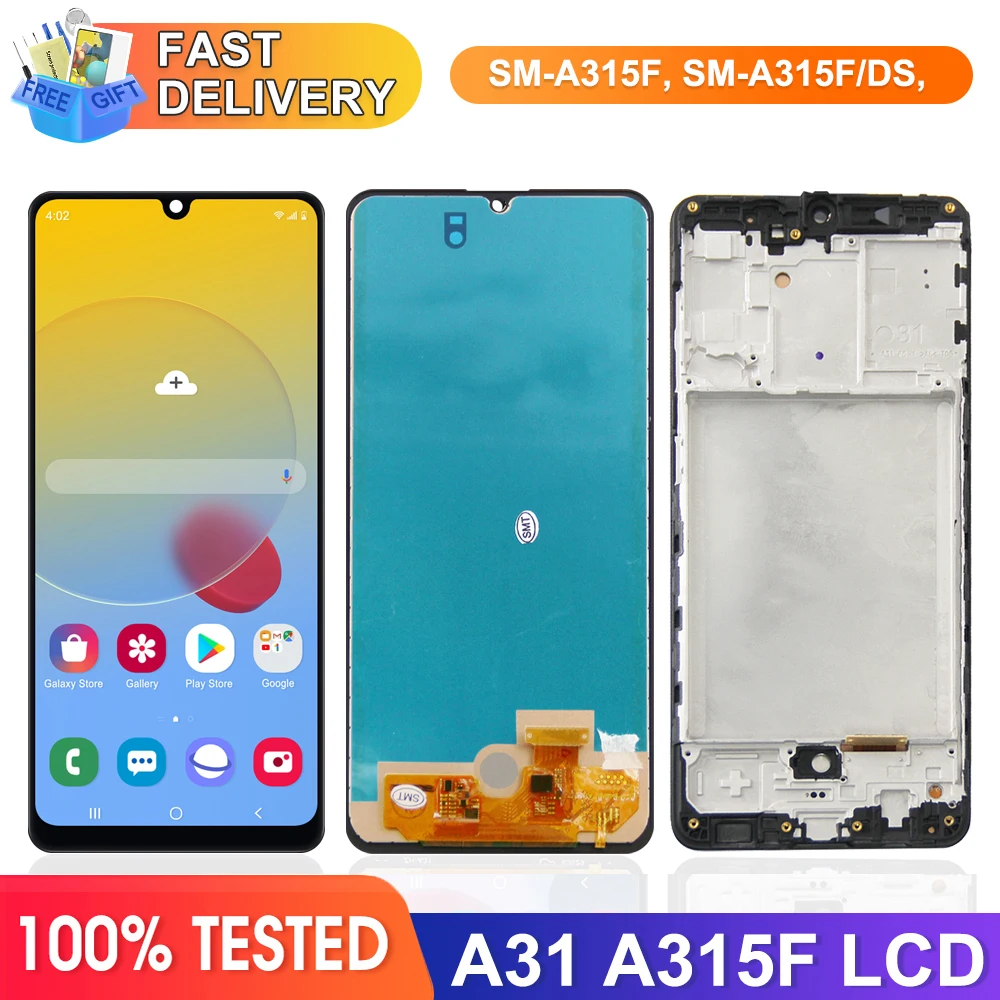 Дисплей A31 A315 SM-A315F/DS A315G/DS с рамкой сменный ЖК-дисплей для Samsung Galaxy сенсорным