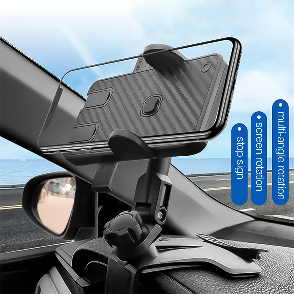 

Universal Car Dashboard Mobile Phone Holder Stand for 4.7-7 Inch Cellphone Auto Rearview Mirror Sun Visor Navigation Bracket