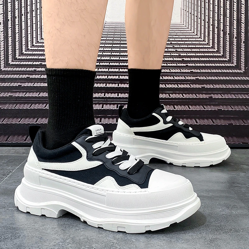 

Autumn Men's Canvas Shoes Casual Thick Sole Wear-resistant Men Shoes High Quality Comfortable Flat Shoes Mens Walking Shoes