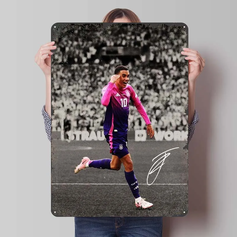 Жестяная вывеска Джамала Musiala спортивный постер украшение для бара