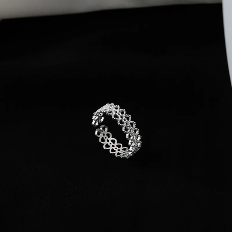 Modian элегантное геометрическое корейское кружевное кольцо с волнистым узором из