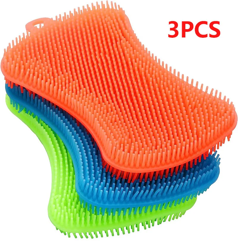 

Silicone Dish Sponges Durable Food Grade Silicone Sponges Kitchen Sponge Multi Purpose Sponge Kitchen Gadgets Sponge Brush