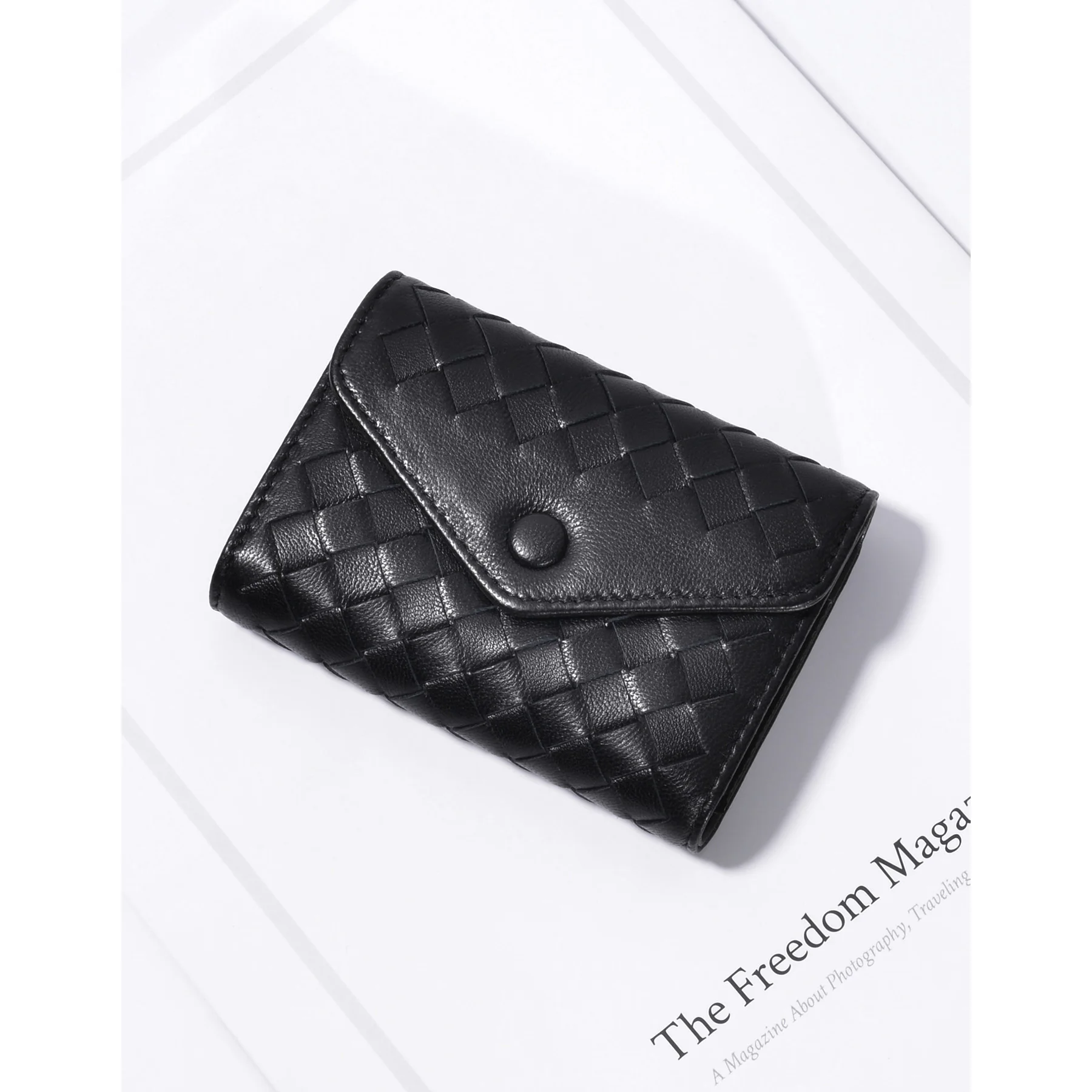 

Authentic Leather Weave Men's and Women's Credit Card Holder Mini Coin Purse Fashion Business Card Holder Luxury Brand 2022 New