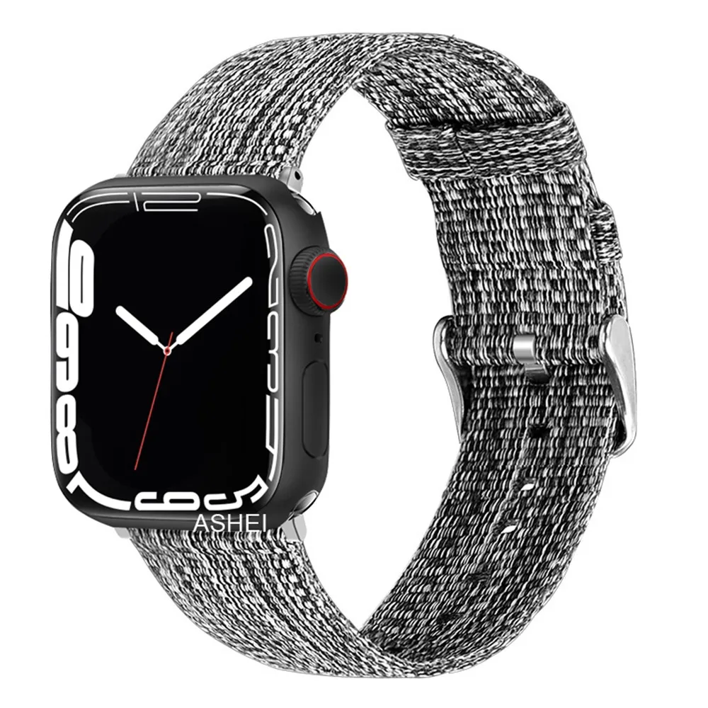 

For apple watch series 7 45mm 41mm 6 5 4 band 44mm 40mm soft nylon strap for iwatch 3 42mm 38mm apple watch band women men bands