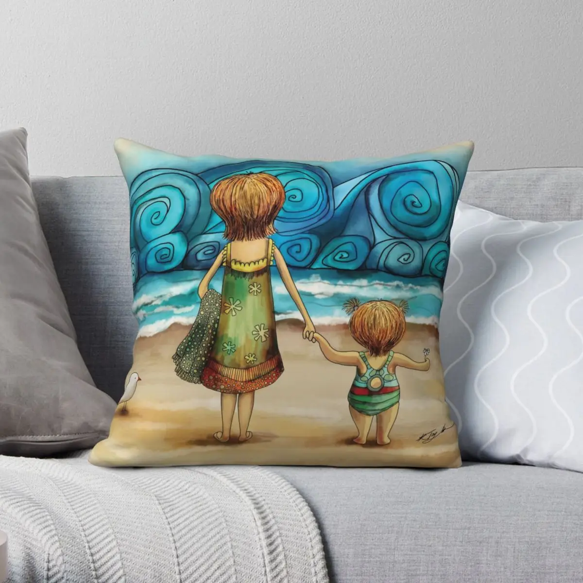 

Beachcombers Pillowcase Polyester Linen Velvet Creative Zip Decorative Car Cushion Cover