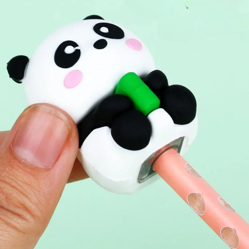 

Мультяшная панда, точилка для карандашей, силиконовая, одно отверстие, ручная точилка для карандашей, милые канцелярские принадлежности для студентов, школьные принадлежности