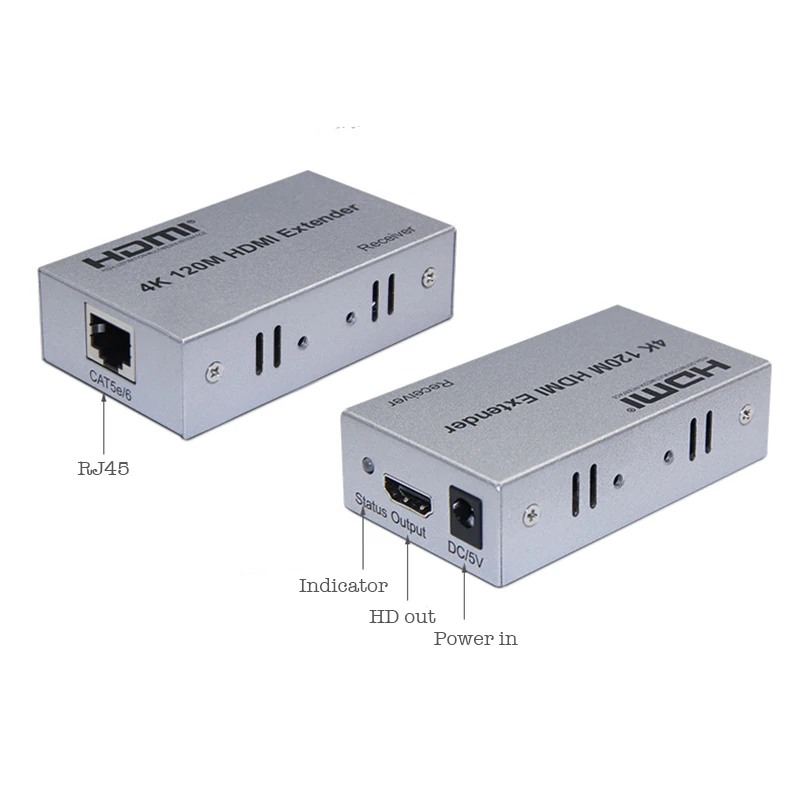 1 пара 4K 60 м/100 м/120 м удлинитель HDMI-совместимый с RJ45 LAN CAT6 кабеля видео по Ethernet Cat5e