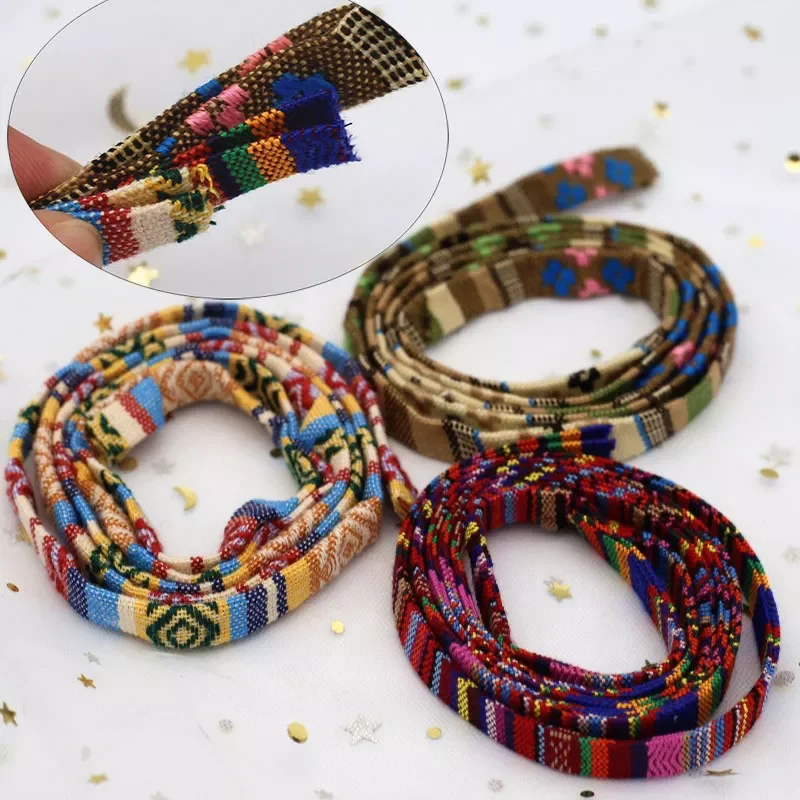 

Colorful Braided Dog Rope Nylon Flat Stripe Pet Traction Rope Collar DIY Handmade Pet Articles Bags Box Accessories 1meter