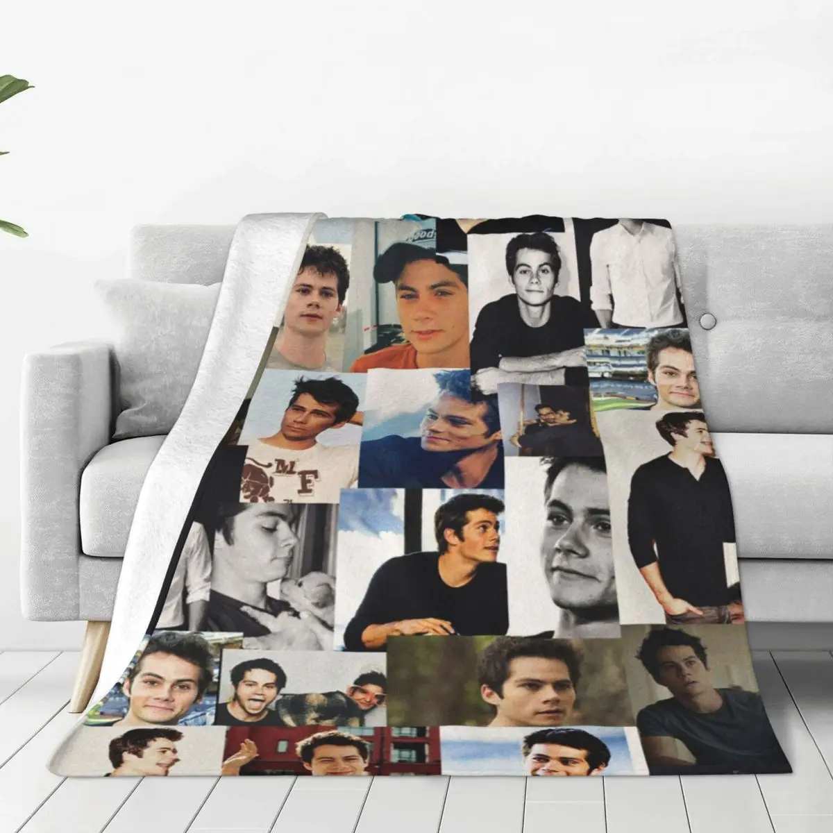 

Dylan O'Brien Knitted Blanket Teen Wolf Actor Fuzzy Throw Blanket Airplane Travel Portable Soft Warm Bedsprea
