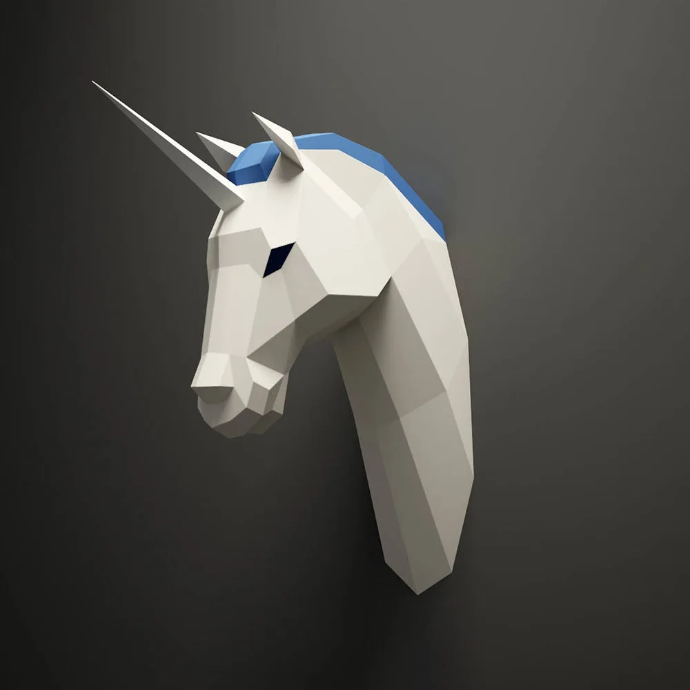 

Unicorn Paper Model Origami 3d Animals Wall Hanging Home Decoration Geometric Art Sculpture DIY Hand Made Toys