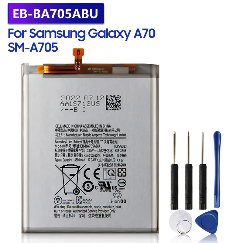 

Replacement Battery EB-BA705ABU For Samsung Galaxy A70 A705 SM-A705 Rechargeable Phone Battery 4500mAh