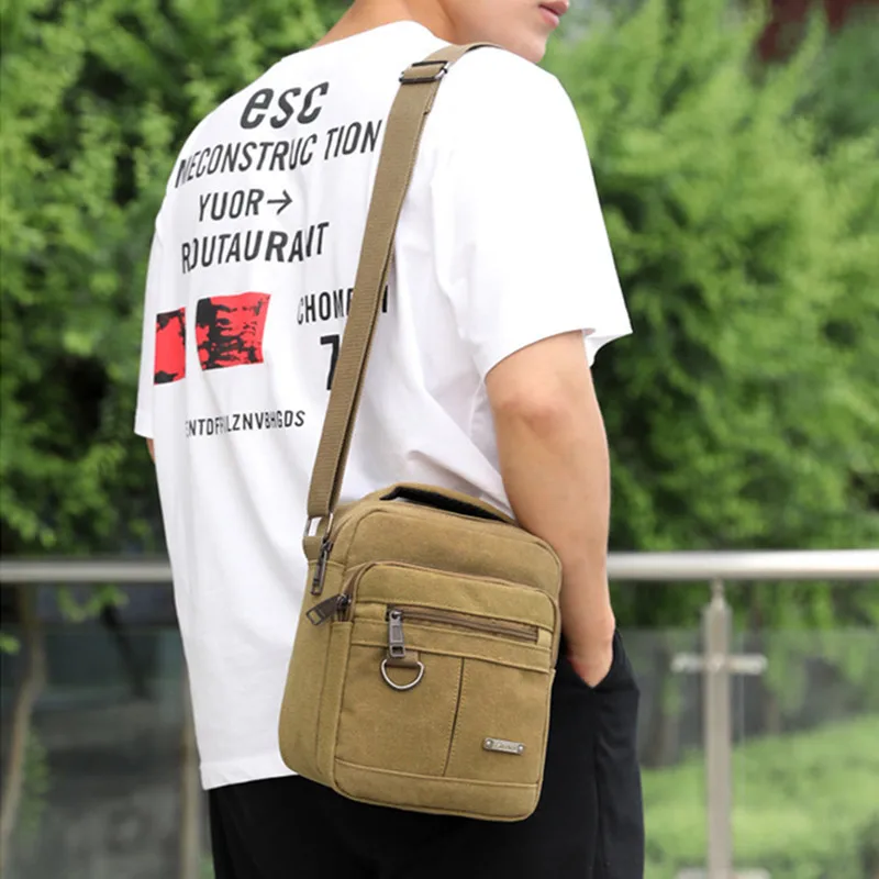 Xiaomi Canvas Shoulder Bag Men's New Korean Style Canvas Messenger Bag Outdoor Leisure Travel Portable Single-Shoulder Bag