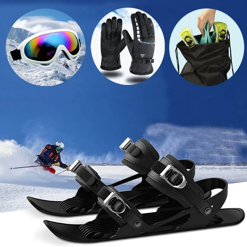 

Мини-лыжи, снегоступы для зимней обуви, Короткие снегоступы, снегоступы, портативные и яркие лыжные кроссовки для спорта на открытом воздухе