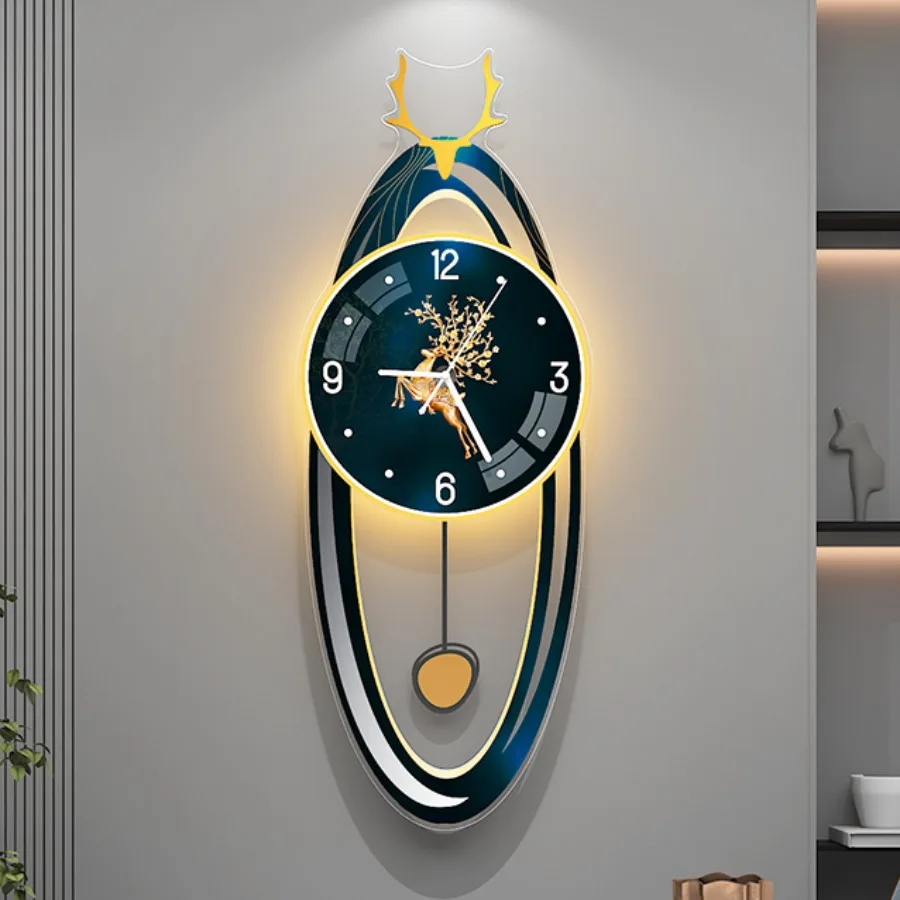 

Modern Fashion Luxury Light Clock Wall Hanging Large Small Simple Hands Watches Living Room Silent Orologio Da Parete Home Decor