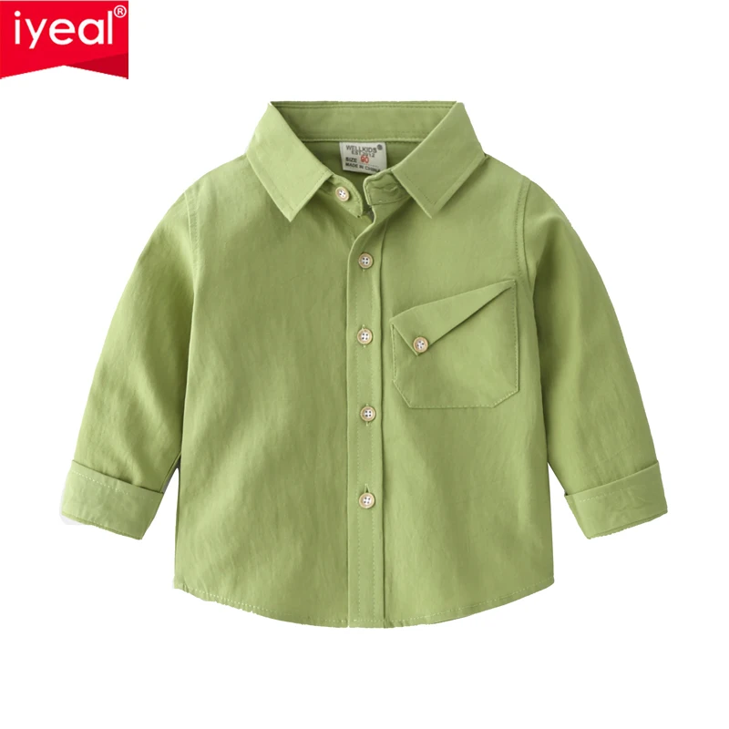 

Рубашка IYEAL для мальчиков ярких цветов, весенняя и осенняя Модная рубашка с длинным рукавом, Детская Мягкая Повседневная тонкая рубашка с длинным рукавом