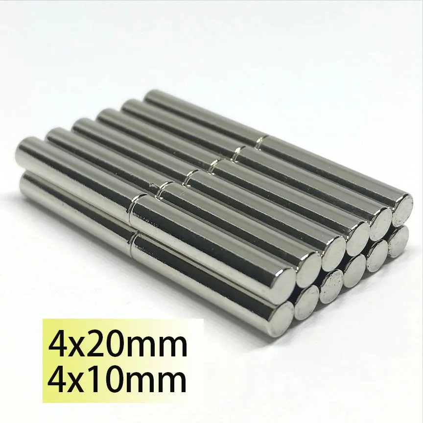 

100/200/300/500pcs 4x10 4x20 Magnet Superpower Dia4mm 4*20mm N35 Search Magnetic Neodymium NdFeB Magnets Fridge Aimant Plate