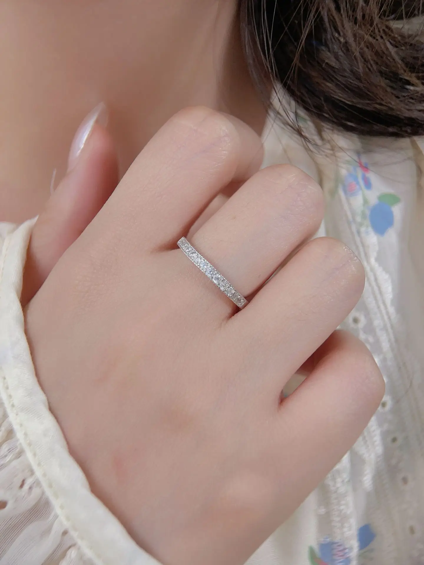 

2023 Hot Selling S925 Pure Silver White Zircon Ring in Europe and America, Versatile Silver Jewelry, High Quality Women's Ring