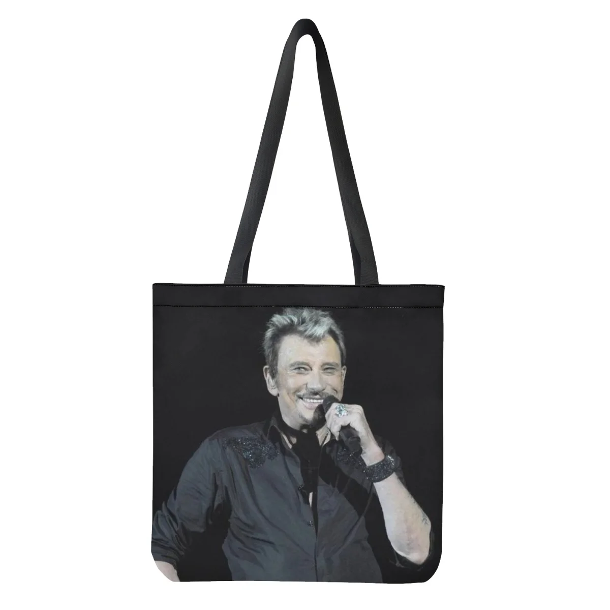 Print on Demand Shopping Bags Johnny Hallyday Travel Big Totes Bag Women Shopping Supermarket Handbag Cloth Girls Bookbags 2023