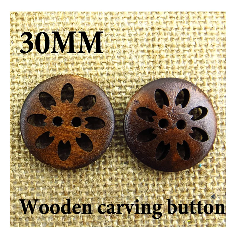 

100 шт., деревянные пуговицы в рождественском стиле