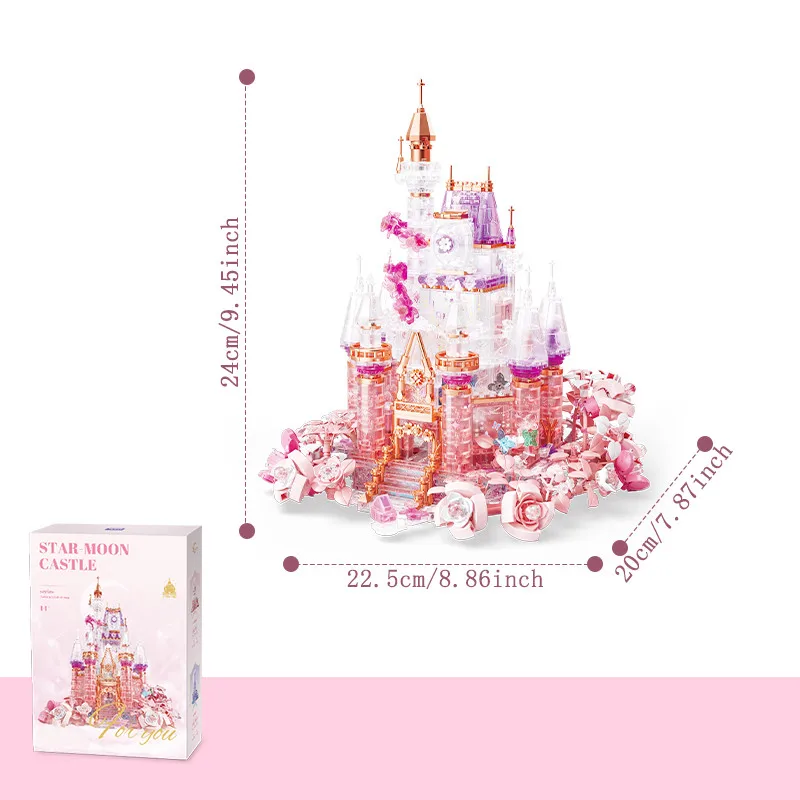 Мечтательный хрустальный цветочный замок сборные строительные блоки игрушки