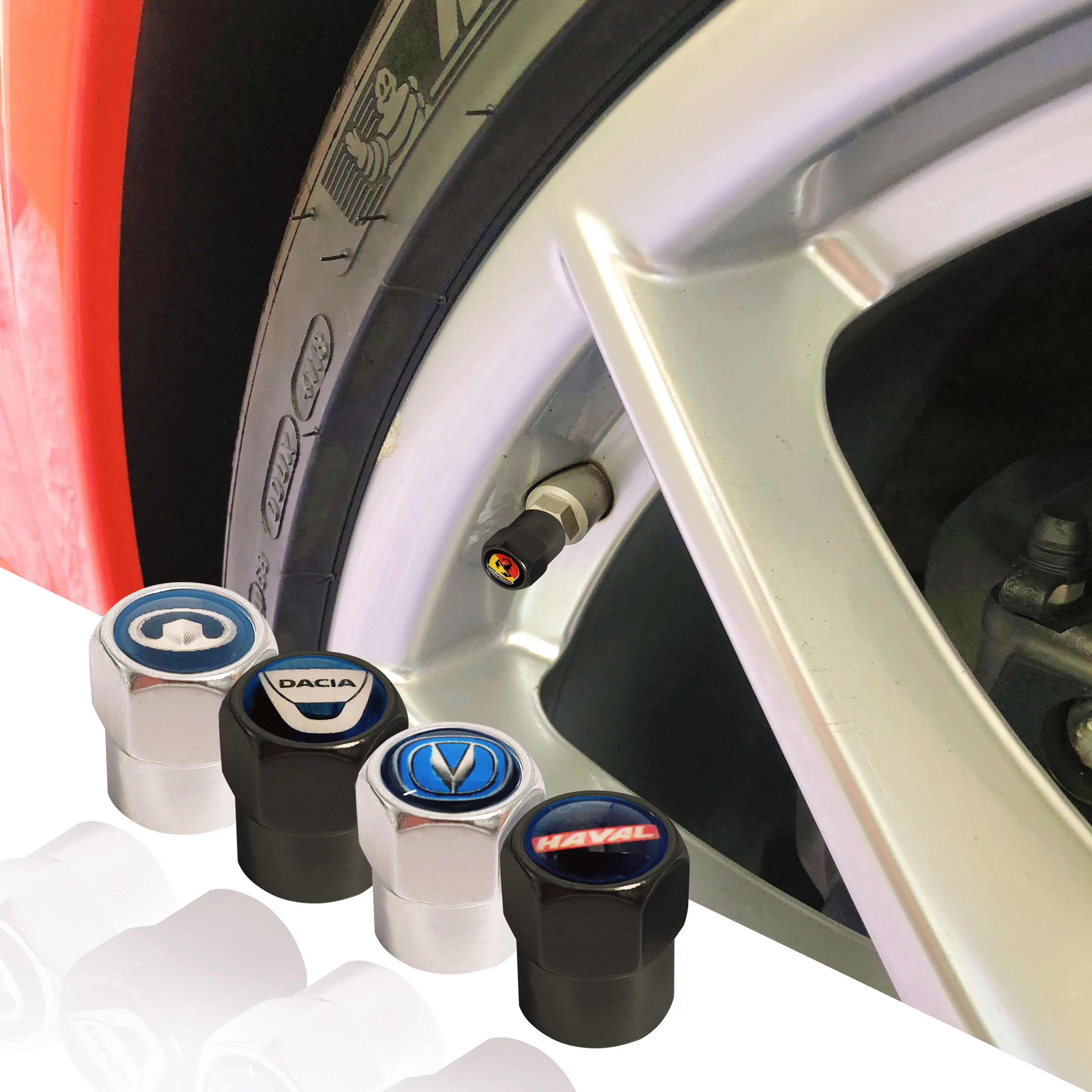 

4pc Car Tire Valve Metal Hexagon for Citroen C4 Lounge Hatch Cactus Ds5 Ds3 Tuning Xsara Picasso Pallas Light Auto Accessories