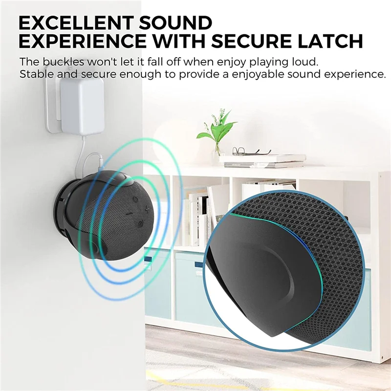 Фото Настенный держатель для Echo Dot 5./4. Настенный кронштейн для выходного отверстия динамика и смарт-динамика Echo Dot 5./4 поколения, подставка для Echo Dot 5/4-го поколения №5
