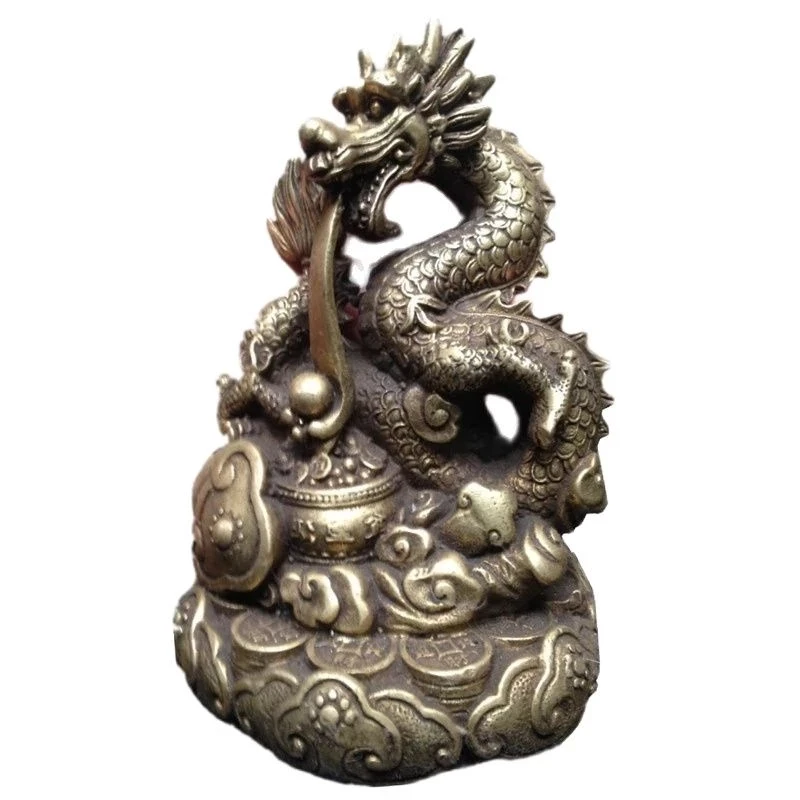 

Китайская народная благоприятная латунная Медная Статуя Дракона со стереоскопическим искусством