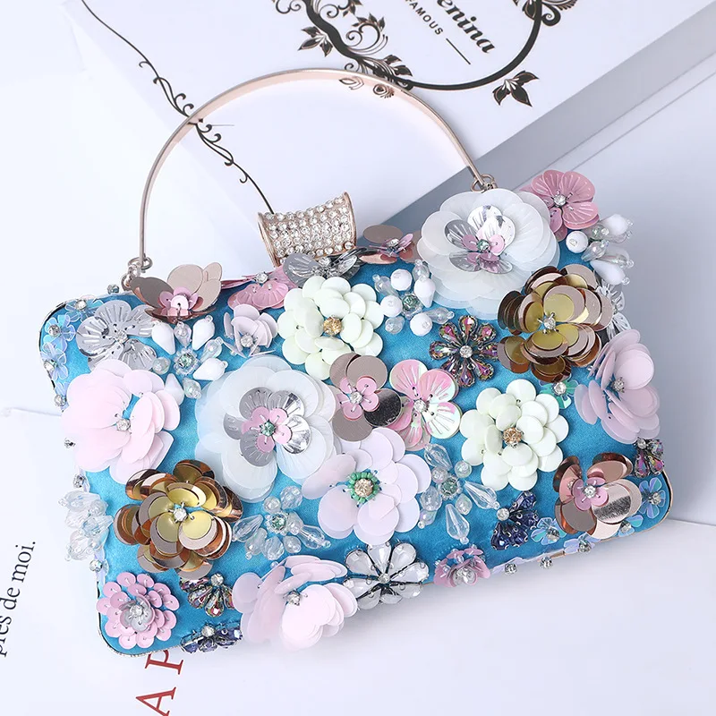 

New Arrival Handmade Flower Evening Bags 2022 Hot Sale Party Hand Ladies Bags Bridal Evening Bags Luxury Designer Bags Wallets
