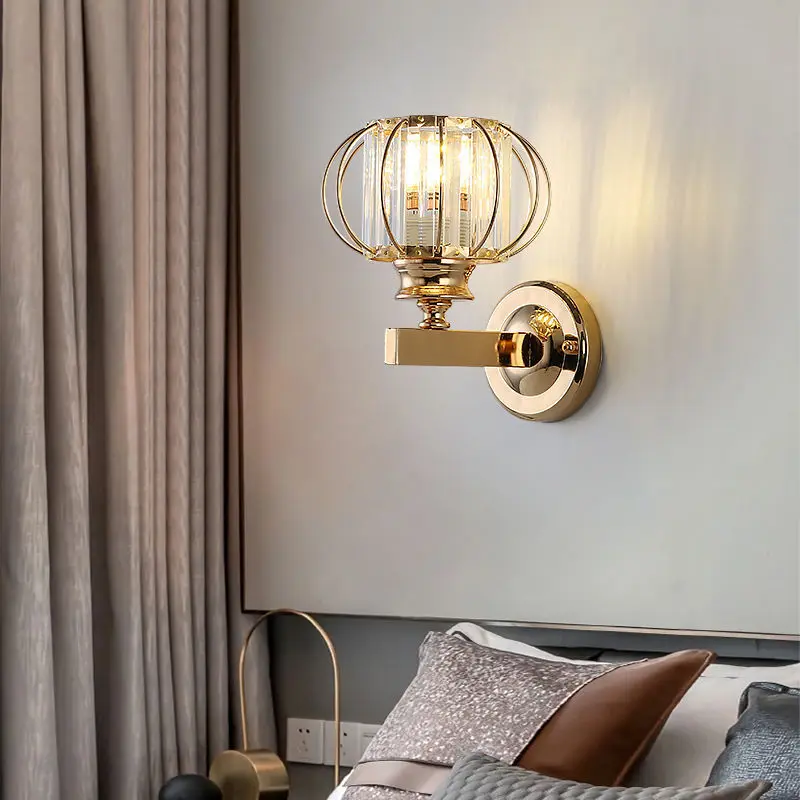 

Modern Nordic Style Wall Sconce Bedside Living Room Backdrop Aisle Study Corridor Light Hotel Restaurant Lightings Crystal Lamps