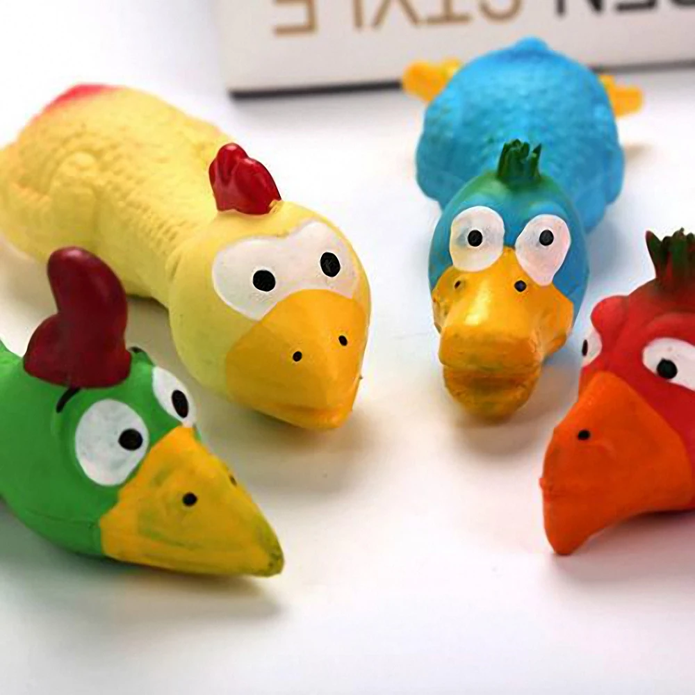 Симпатичные латексные игрушки-пищалки в форме курицы игрушки для собак кошек