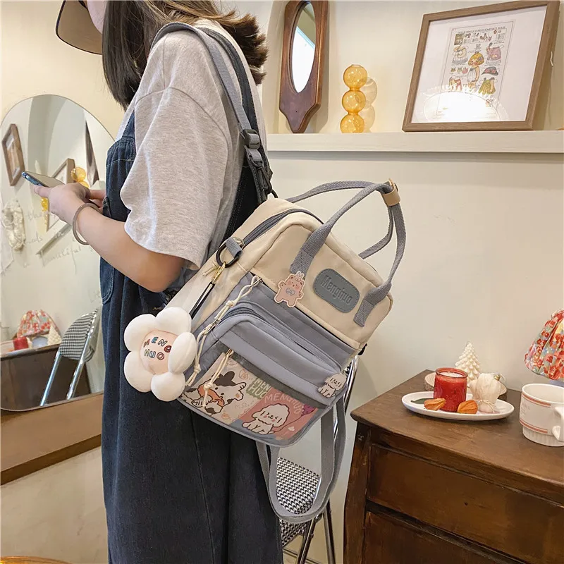 

Myvision 2022 Korean Version Cute Backpack Female Waterproof Nylon Small Shoulder Bag Girl Schoolbag Flower Travel Backpack