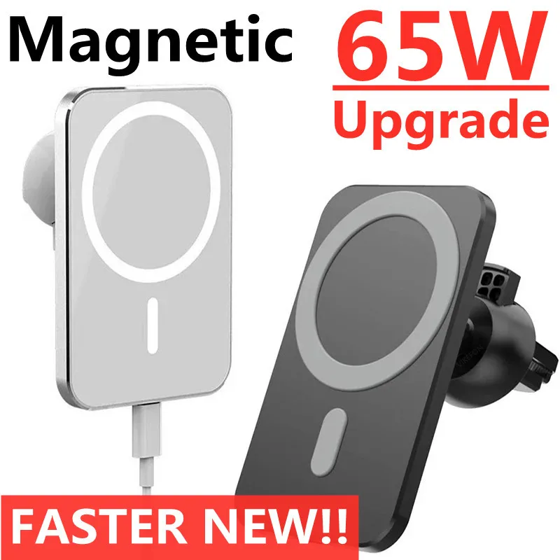 Car Wireless Chargers 65W Magnetic Air Vent Phone Holder for iphone 12 13 14 Mini Pro Max Qi Car Charger Fast Charging Station