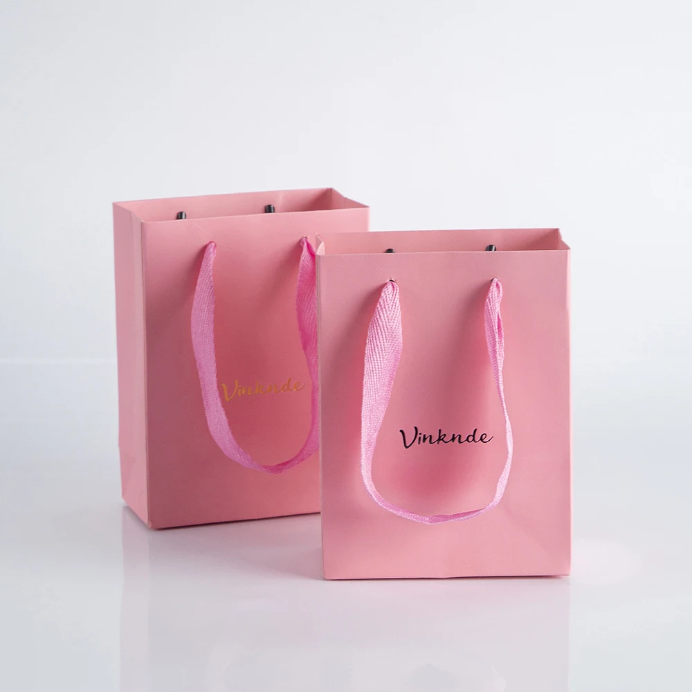 

12x6x16cm Kraft Paper Bags with Handles 50-Pack Custom Logo Shopping Bags Gift Tote Bags Recyclable for Small Business Retail