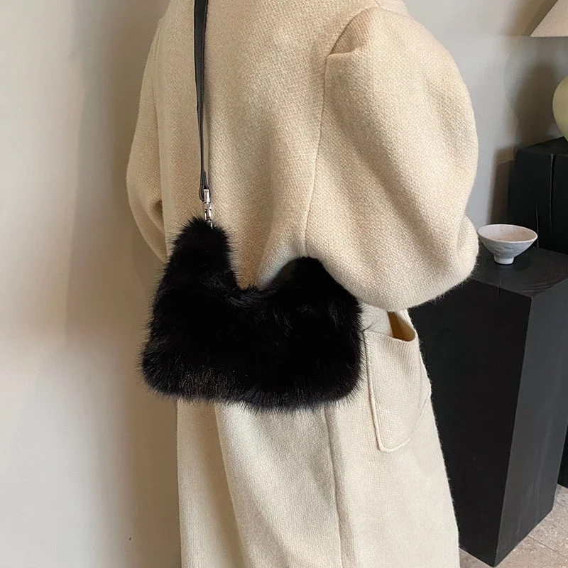 Женская плюшевая сумка-тоут из искусственного меха