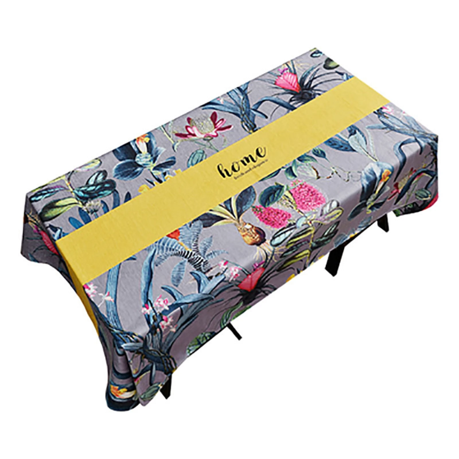 

Скатерти из полиэстера, водонепроницаемые скатерти для стола, украшение для журнального столика серого цвета с листьями и цветами