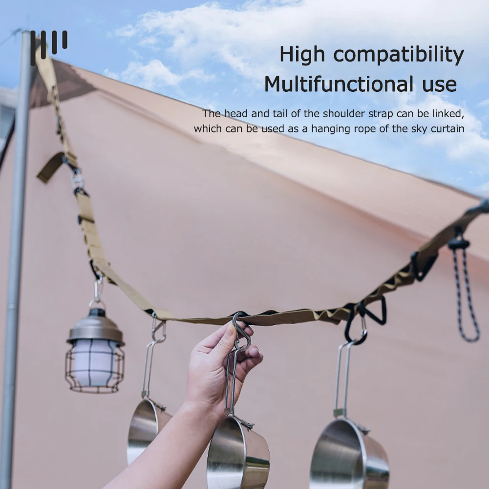 

1.3m Camping Shoulder Hanging Rope Tent Canopy Cup Lamp Hanger Outdoors Storage Clothes Line Strap Lanyard Travel Hiking Fishing