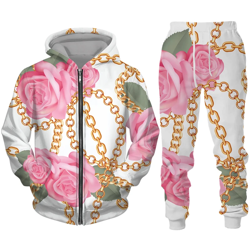 

Novely Skull Rose Girl 3D printed unisex hoodie/pants/Set Punk hip-hop style sportswear sportswear fashion men and women's jogg