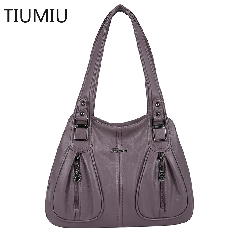 

Female Shoulder Crossbody Bags For Women 2021 Ladies Soft High Quality Leather Luxury Kangaroo Brand Handbags Bucket Bag