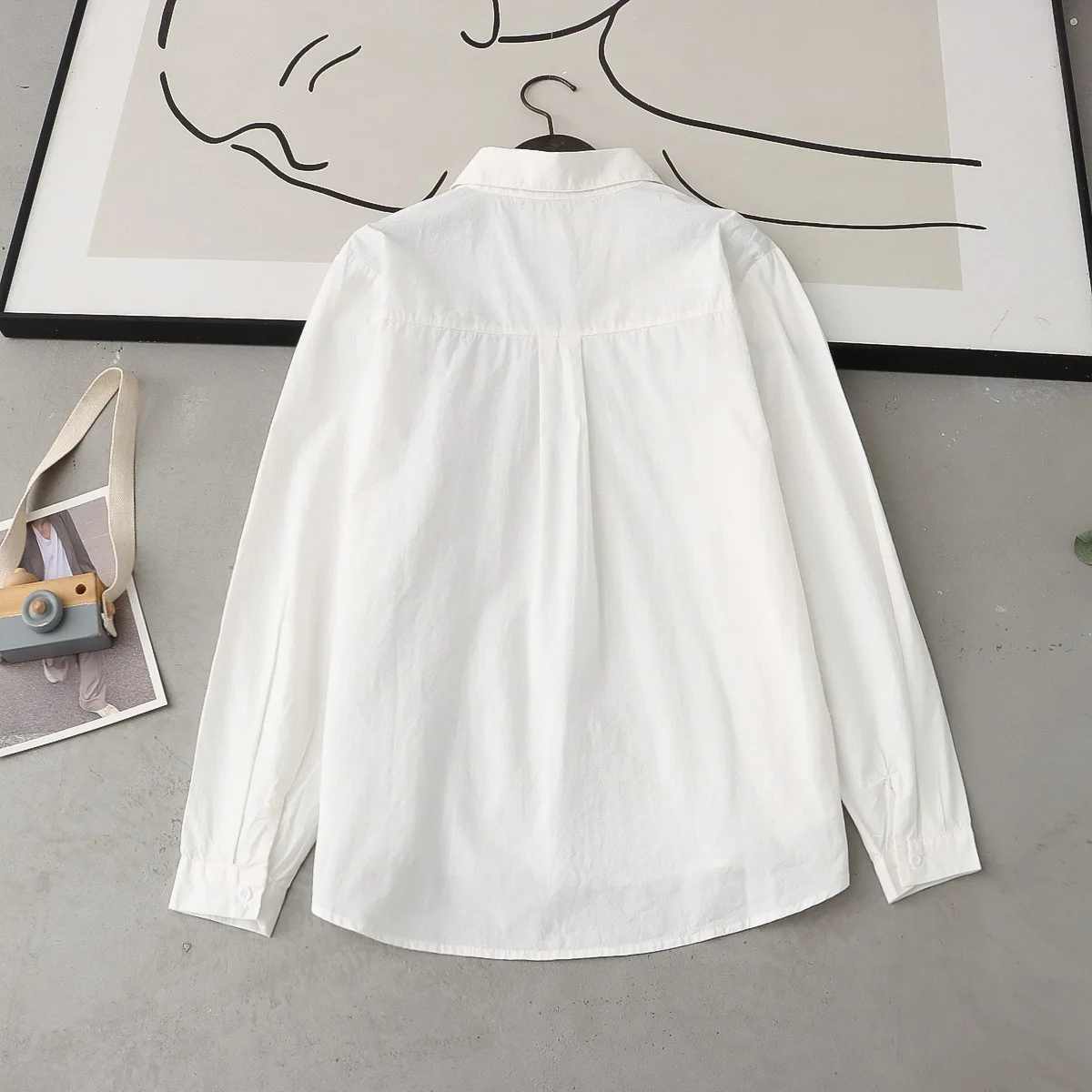 Новинка Осенние хлопковые рубашки с вышивкой женские топы в полоску отложным