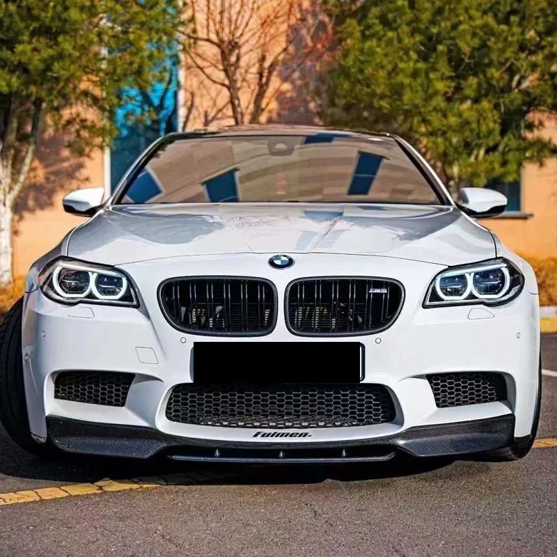 F10 V style настоящий углерод Fiber Front lip для BMW 5 Series M5 2012-2016