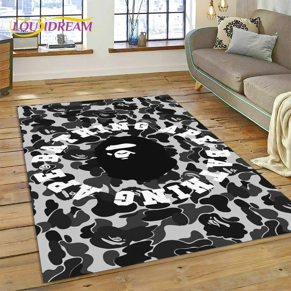 Фото Ковер с 3D-печатью B-BAPE для спальни, гостиной, декора дома, украшения дивана, большой игровой коврик для детей, подарок №4