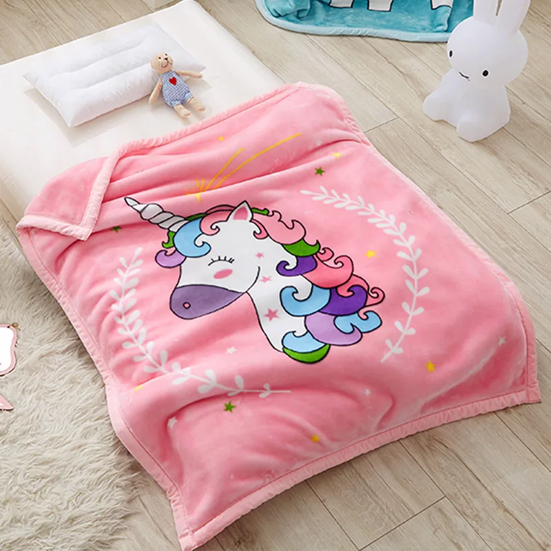 

Cute Cartoon Thick Double-layer Throw Blanket Kawaii Fluffy Picnic Fleece Unicorn Alpaca Animals Weighted Blanket Home Raschel