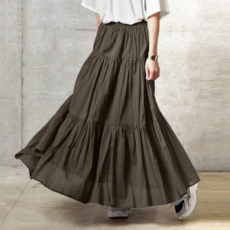 

Fashion Y2K Pleated Skirt Korean Aesthetic Fairycore Long Skirts For Women Vintage Haruku Grunge High Waist Faldas Clothes