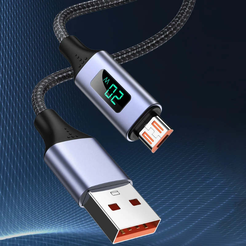 

PD Fast Charge Wire Digital Display Phone Data Cord For Samsung Huawei Xiaomi mi USB-A To USB-C Cable USB Type C Micro USB Cable