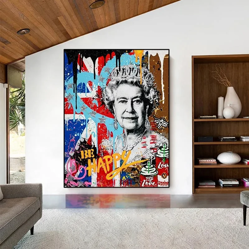 Картина постер на холсте Элизабет II принты поп-арт абстрактная английская